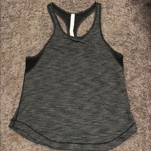 LULULEMON || grey/ black mesh tank top